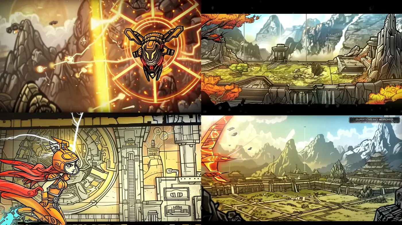Futuristic Epic Saga in Stylized Illustration - Midjourney sref style