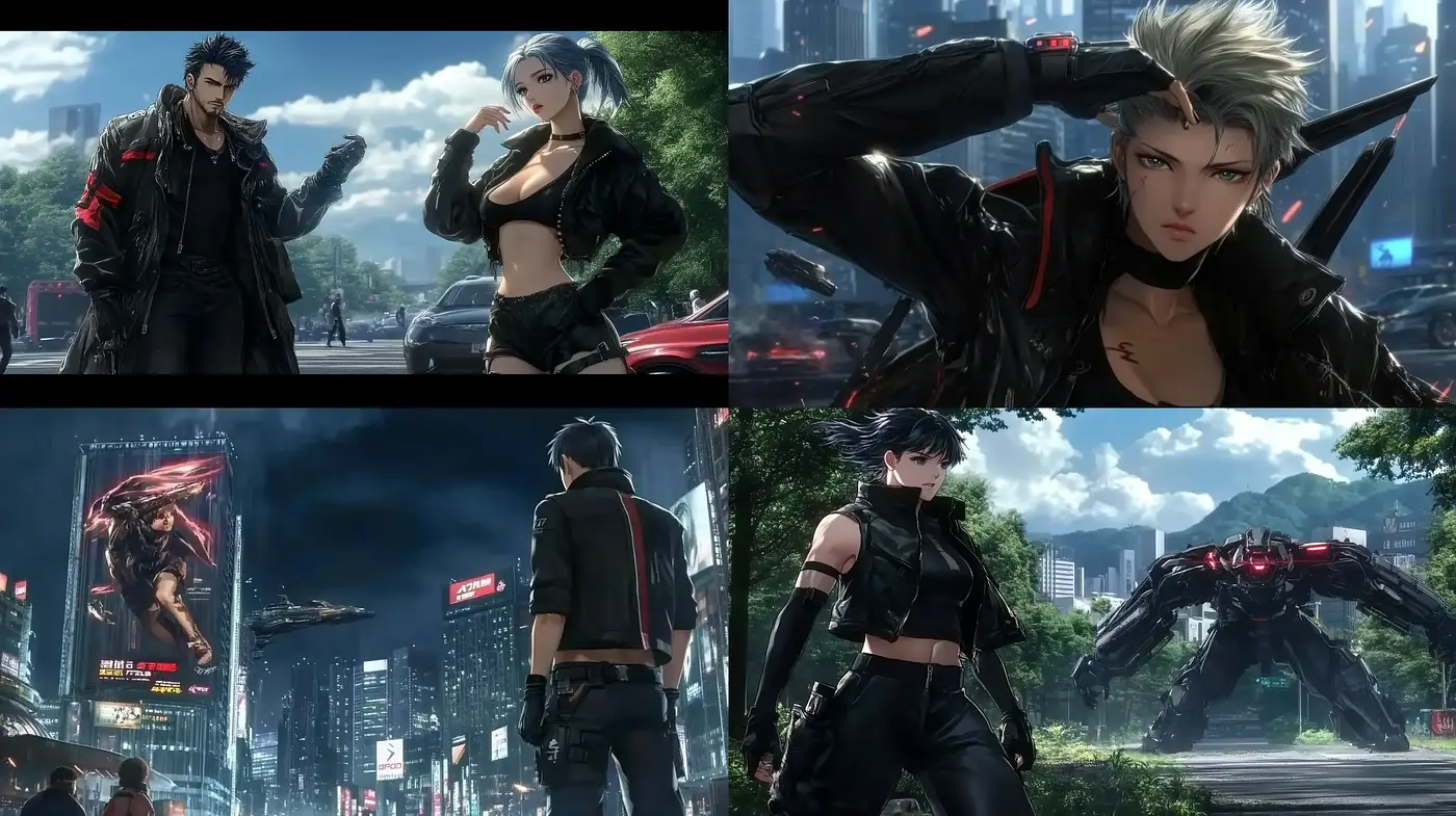 Futuristic Metropolitan Edge: Glossy Surfaces and Cyberpunk Hues - Midjourney sref style