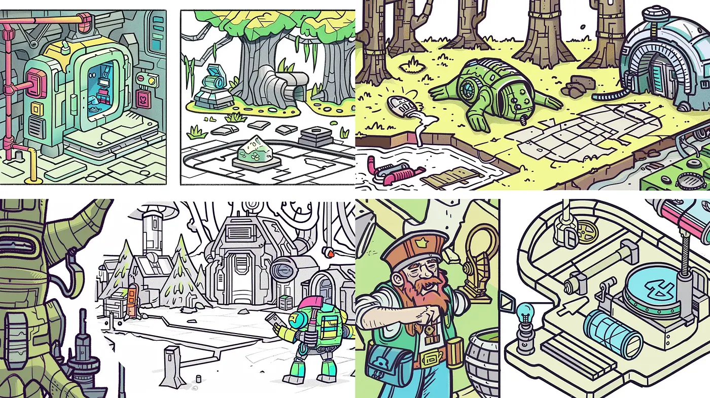 Futuristic Fantasy Cartography in Pastel Hues - Midjourney sref style
