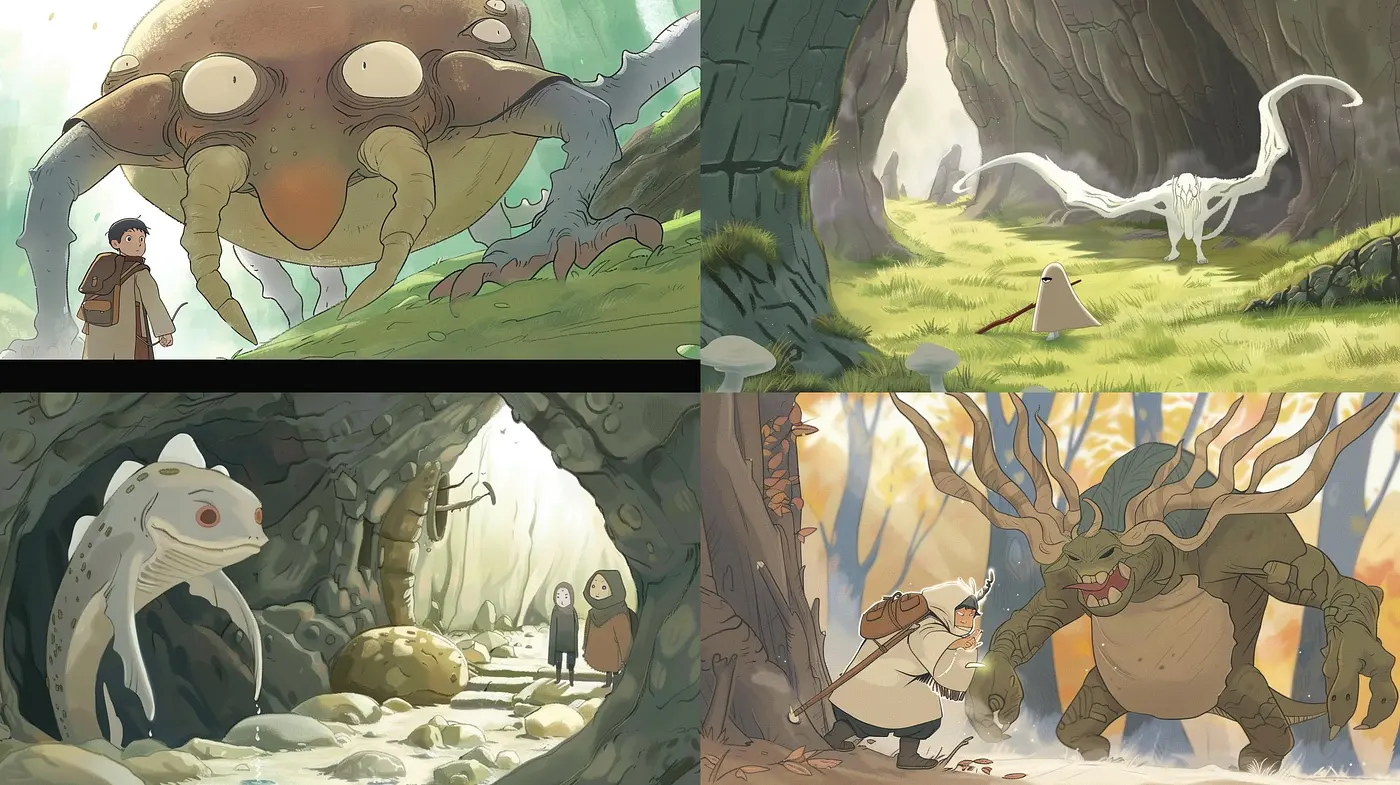 Whimsical Storybook Encounter: A Journey Through Enchanting Illustration - Midjourney sref style