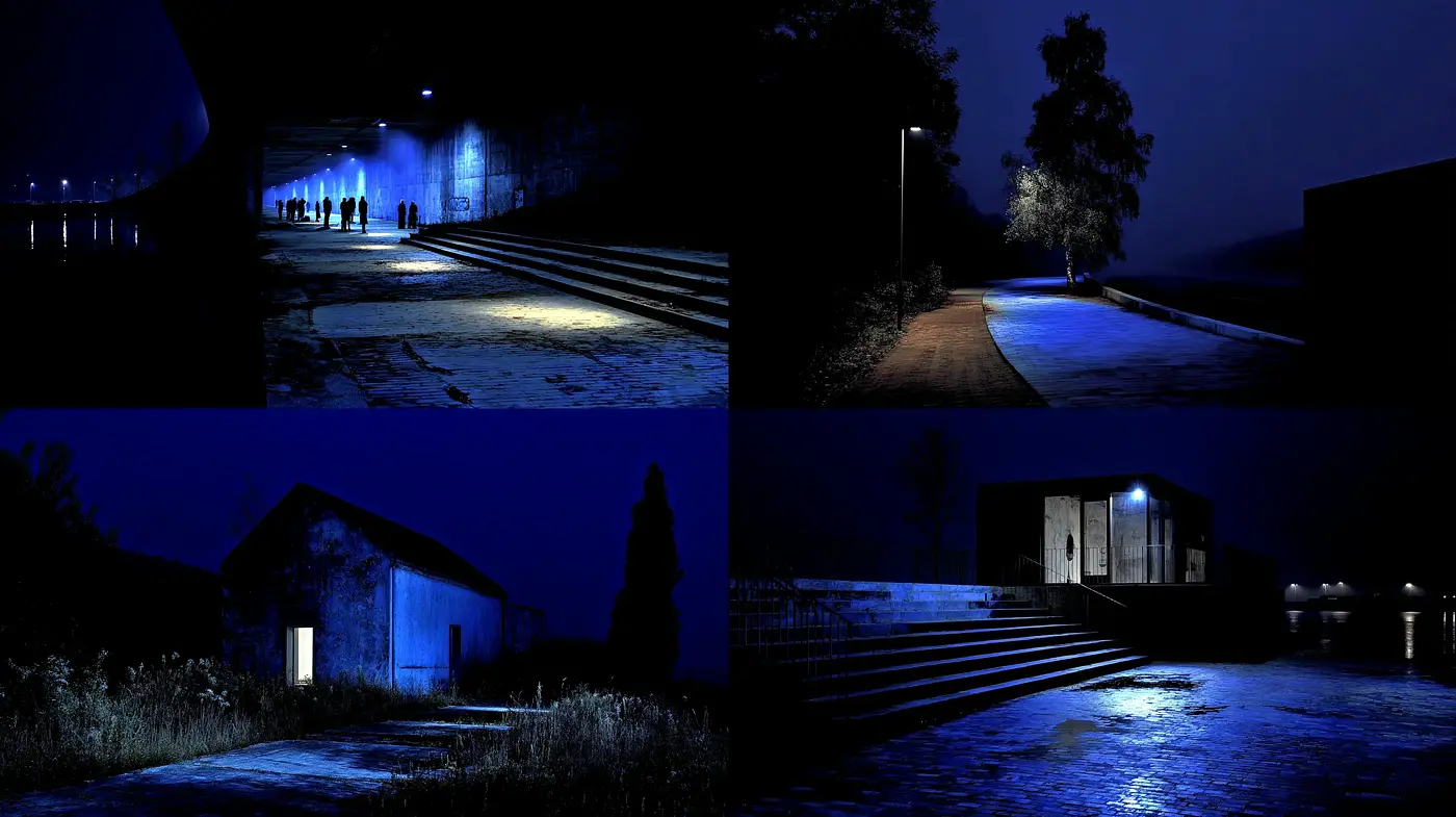 Mysterious Urban Nightscapes with Depth and Texture - Midjourney sref style
