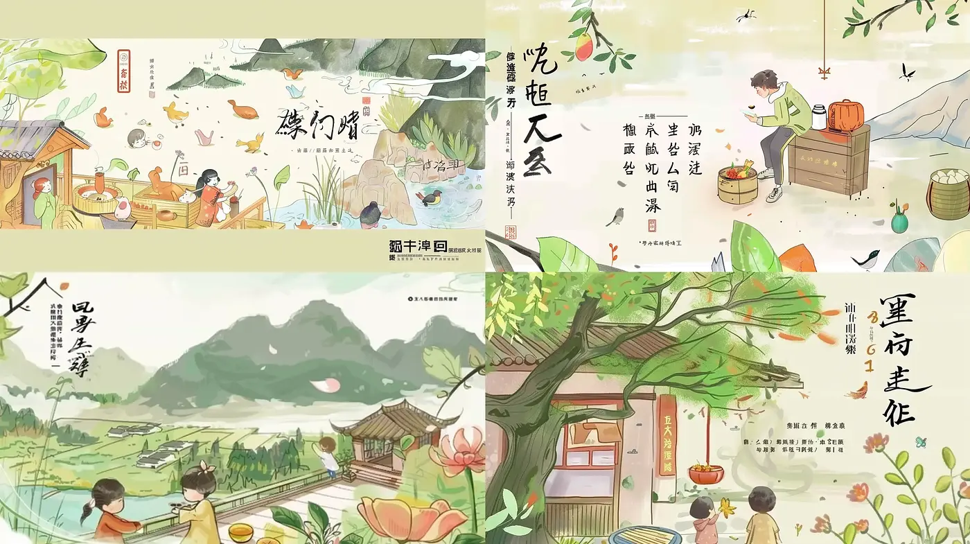 Tranquil Scenes in East Asian Watercolor Harmony - Midjourney sref style