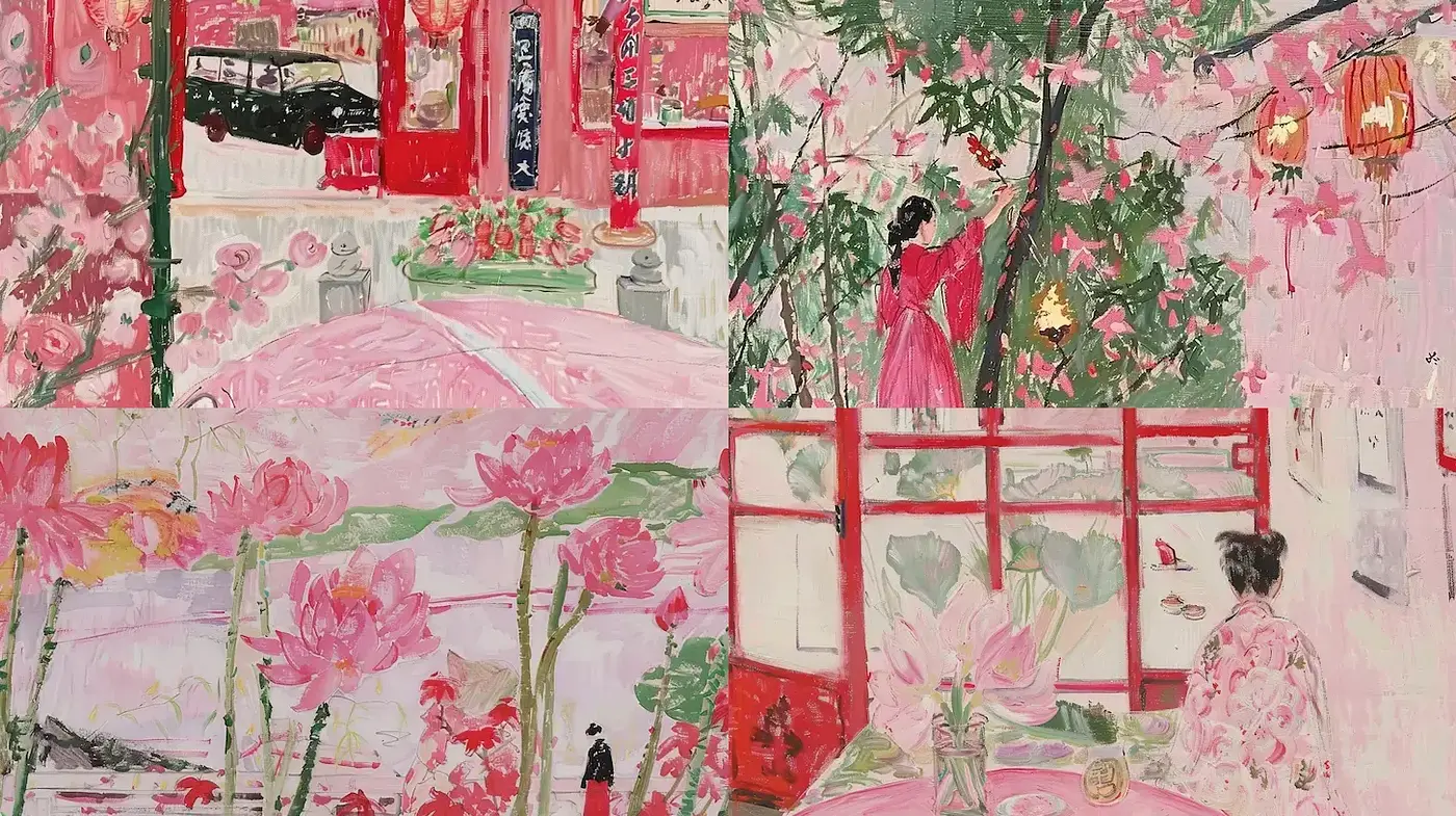 Dreamy and Whimsical Pastel Serenity with a Touch of Cultural Influence - Midjourney sref style
