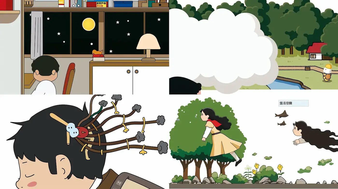 Whimsical and Engaging Illustrative Style with Playful Elements - Midjourney sref style