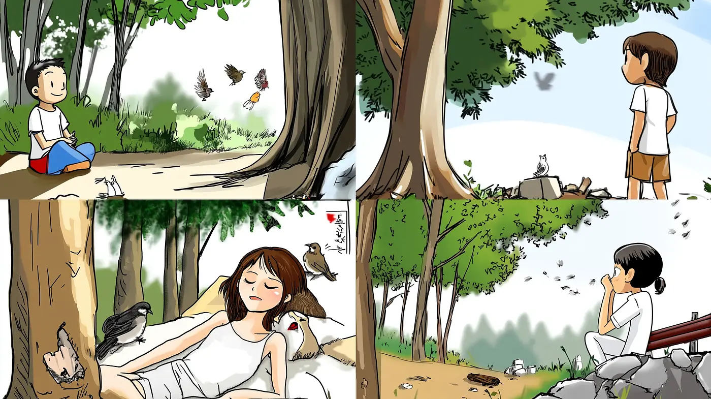 Tranquil Nature Embrace with Soft Watercolor Vibes - Midjourney sref style