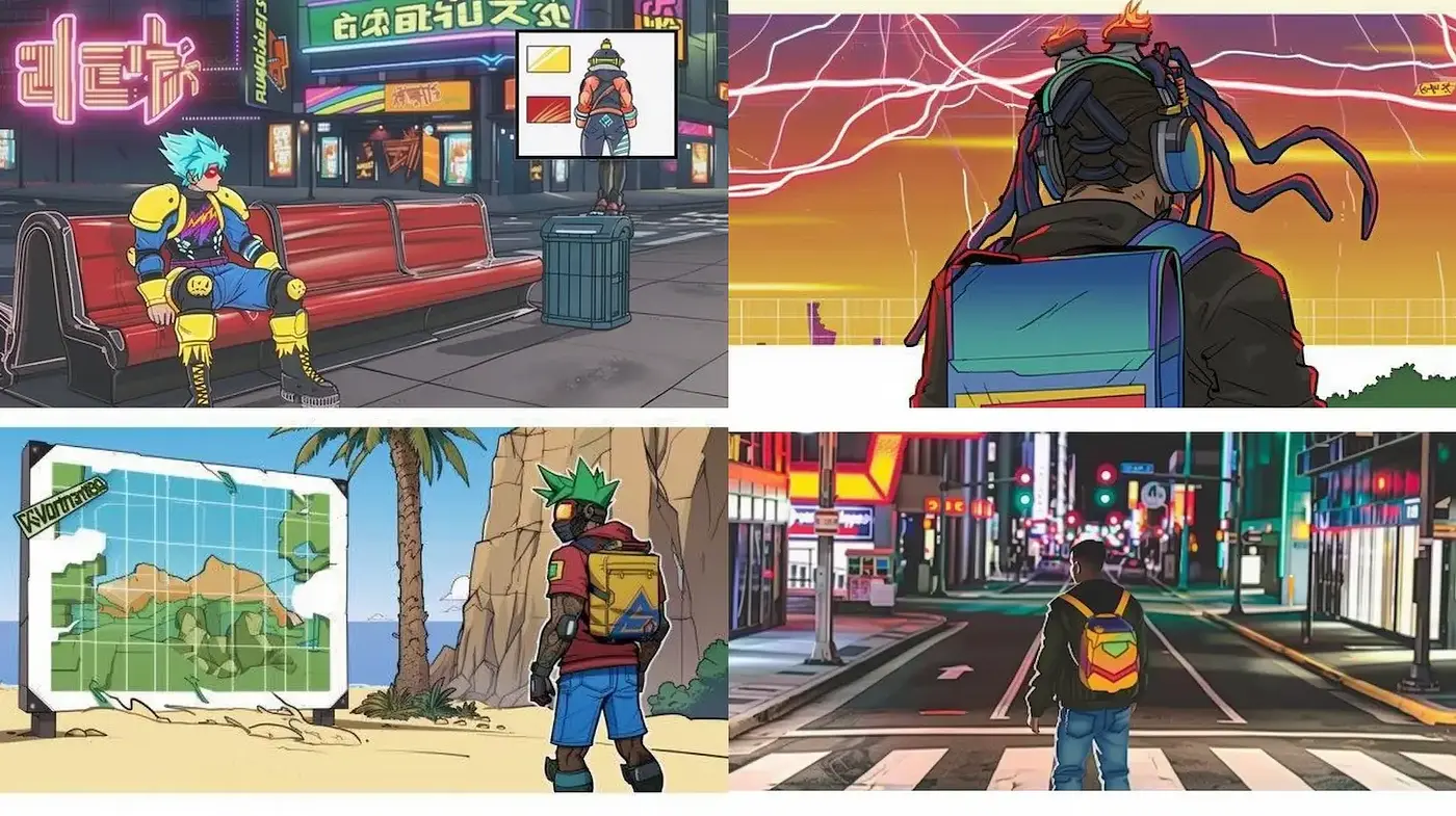 Vibrant Cyberpunk Manga-Inspired Urban Aesthetic - Midjourney sref style