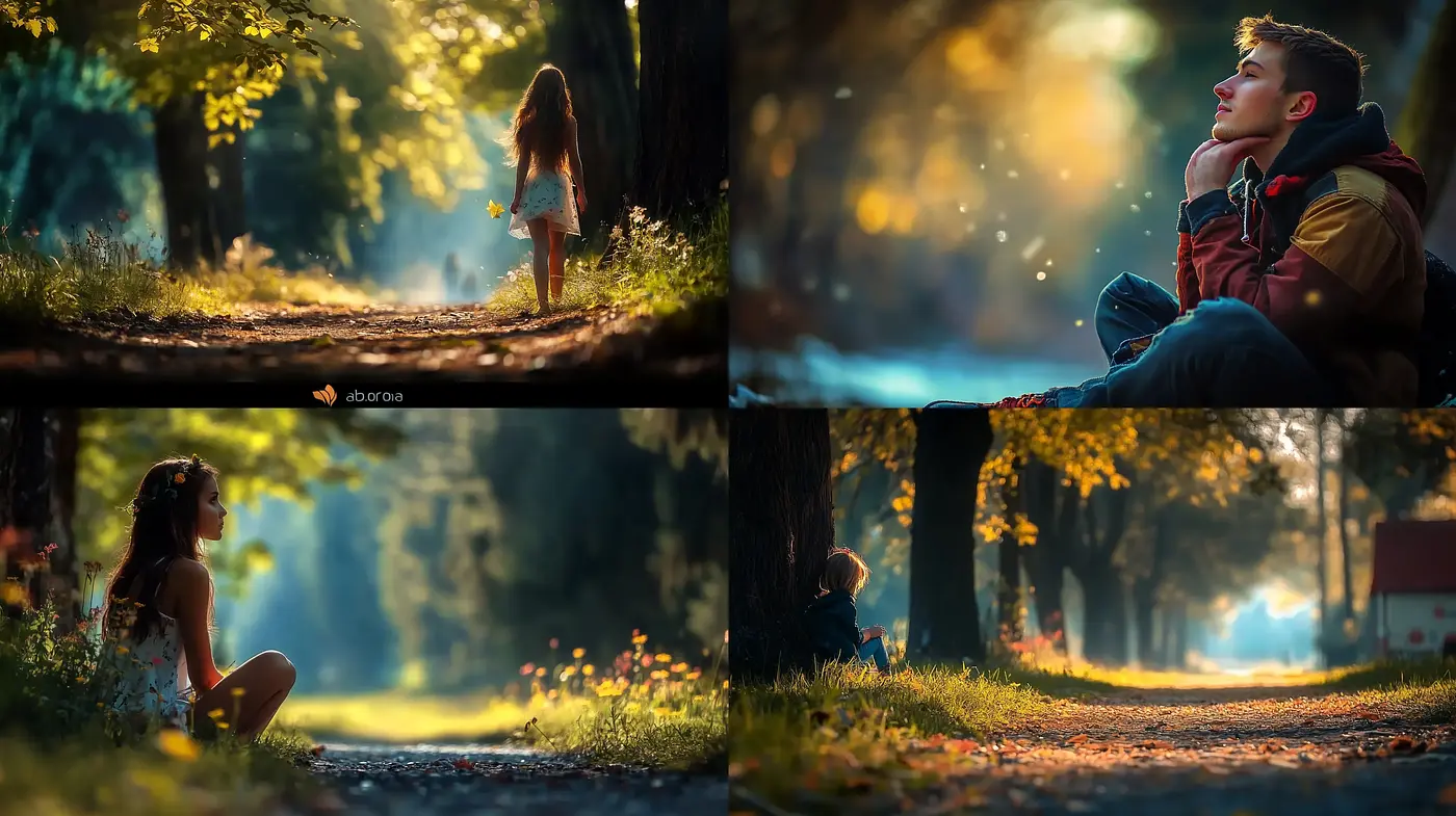 Luminescent Autumn Serenity Set - Midjourney sref style