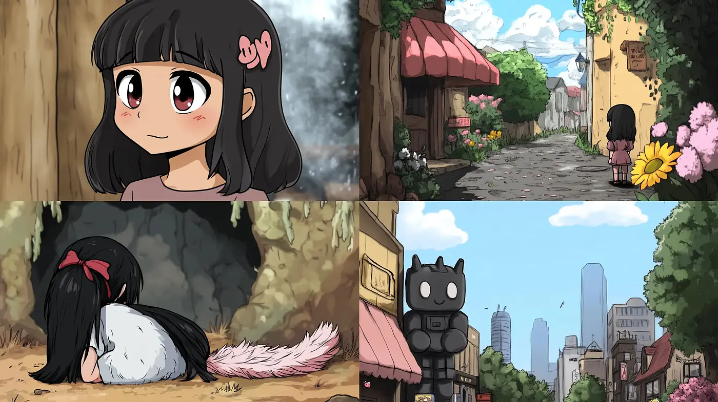 Consistent Anime-Inspired Illustrative Essence with Warm and Earthy Tones - Midjourney sref style