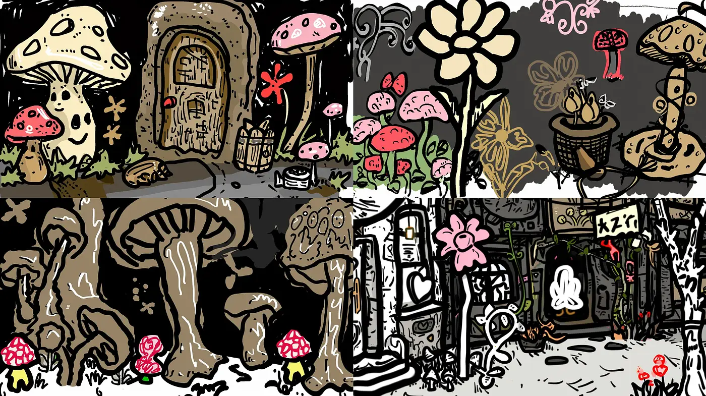Whimsical Storybook Illustrations with a Touch of Macabre - Midjourney sref style