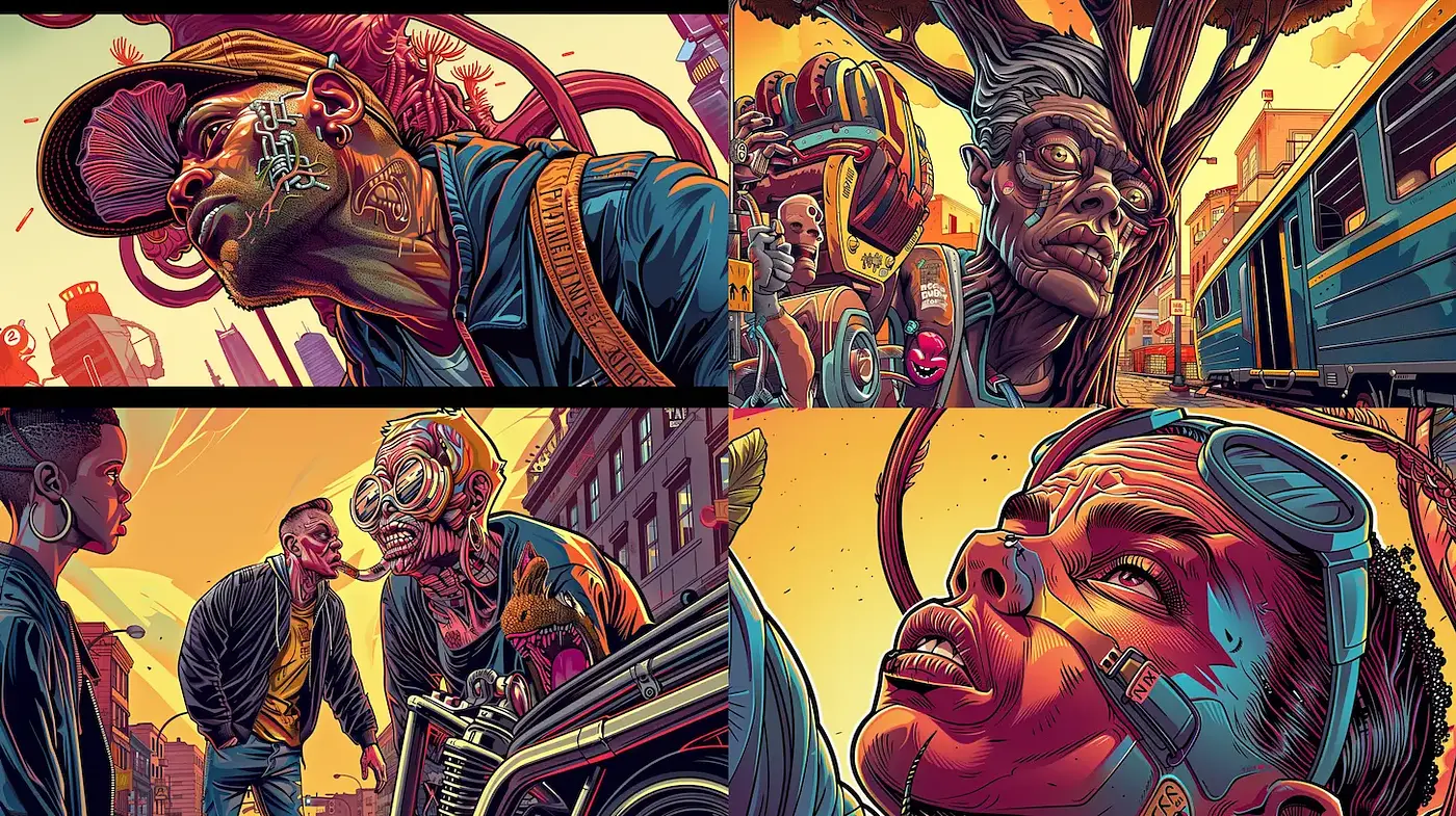 Futuristic Urban Illustrations with a Blend of Realism and Stylization - Midjourney sref style