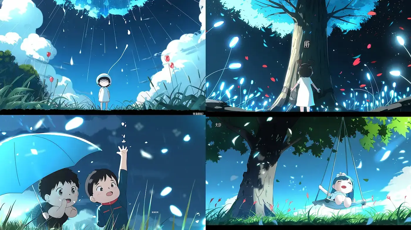 Whimsical and Dreamlike Animated Aesthetics with Natural Elements - Midjourney sref style