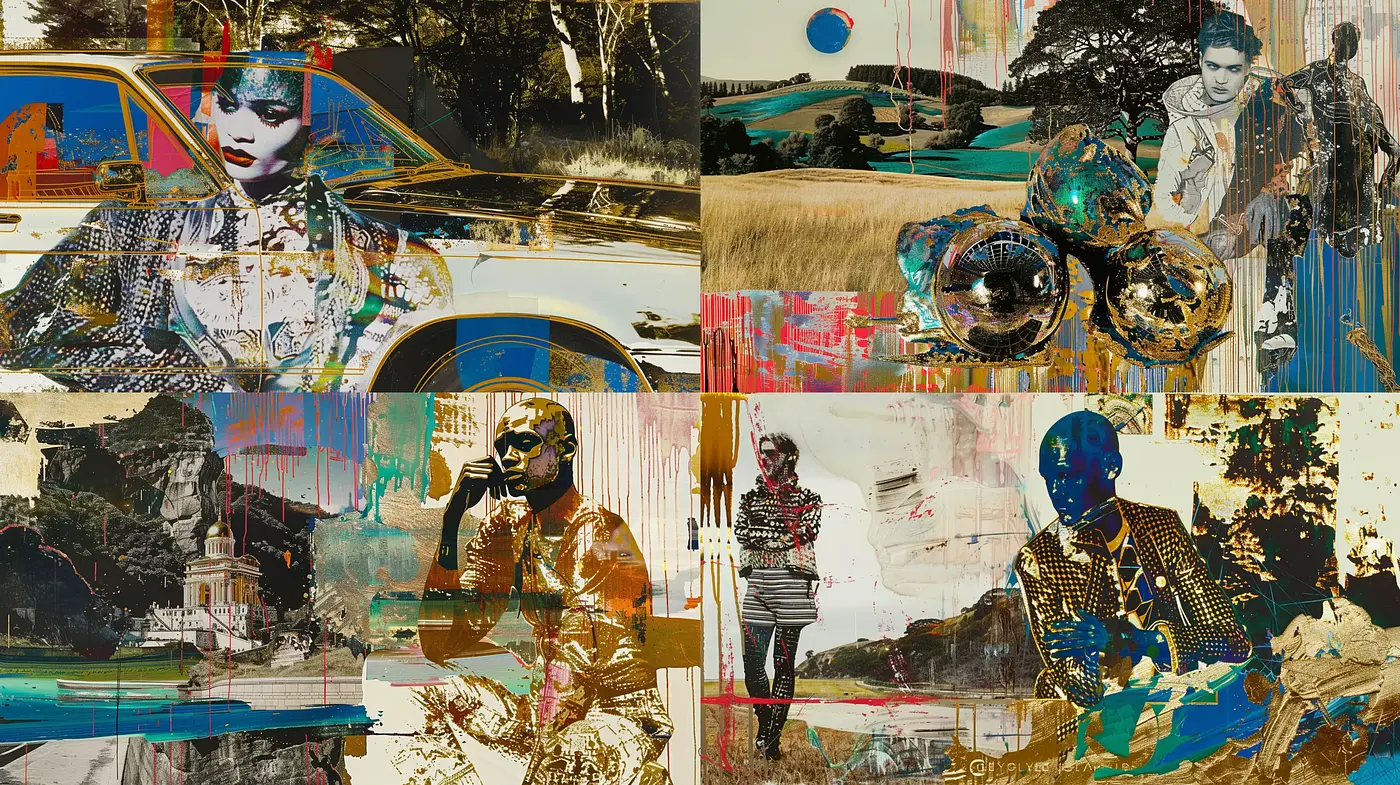 Eclectic Collage Aesthetic with a Modern Abstract Twist - Midjourney sref style