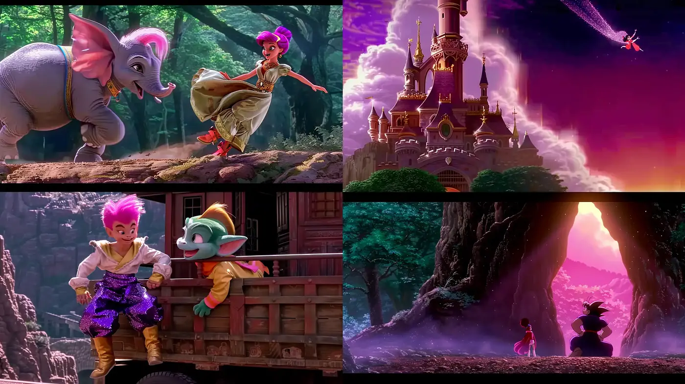 Enchanted Gleam: A Vivid Tapestry of Whimsical Animation - Midjourney sref style