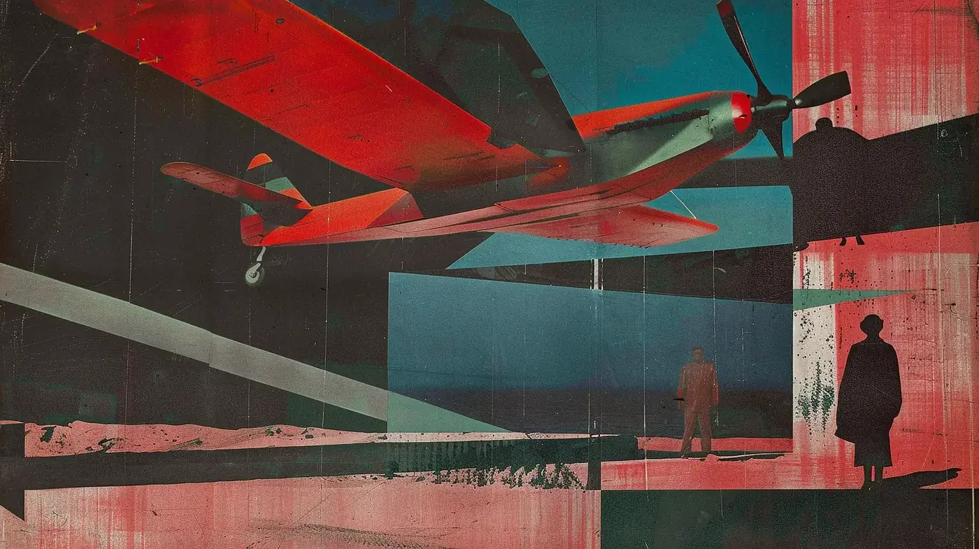 Contemporary Abstract Collage with Retro Undertones - Midjourney sref style