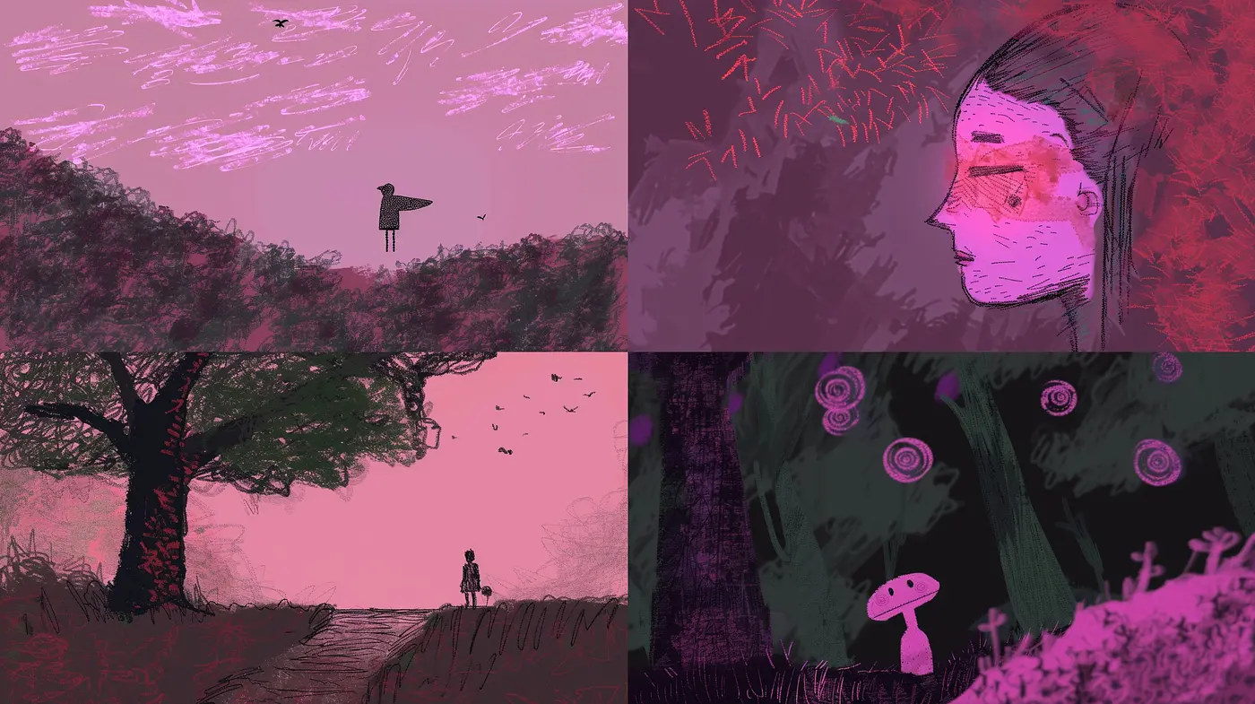 Whimsical Twilight Dreamscapes: A Playful Intersection of Dusk and Imagination - Midjourney sref style
