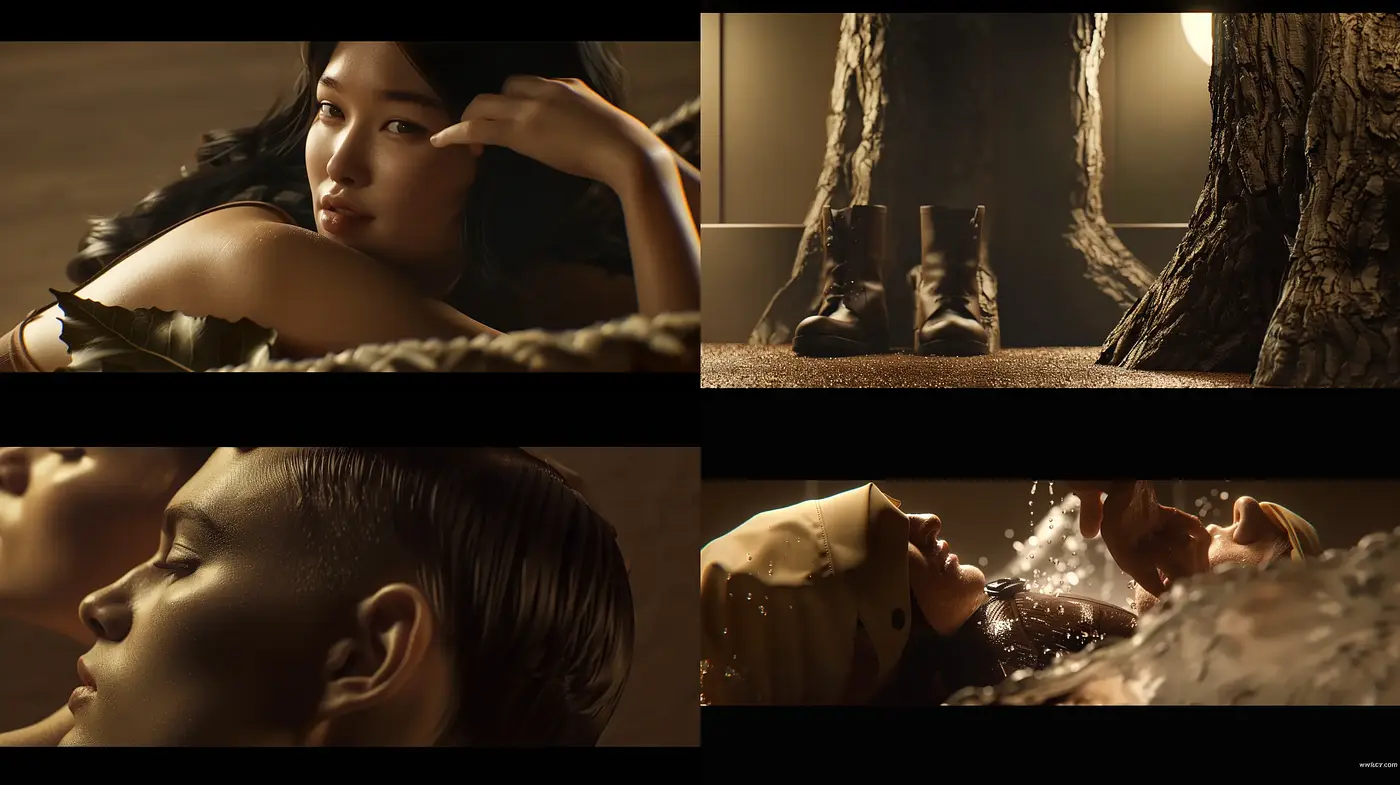 Suspended in Golden Tones: A Cinematic Homage in Sepia - Midjourney sref style