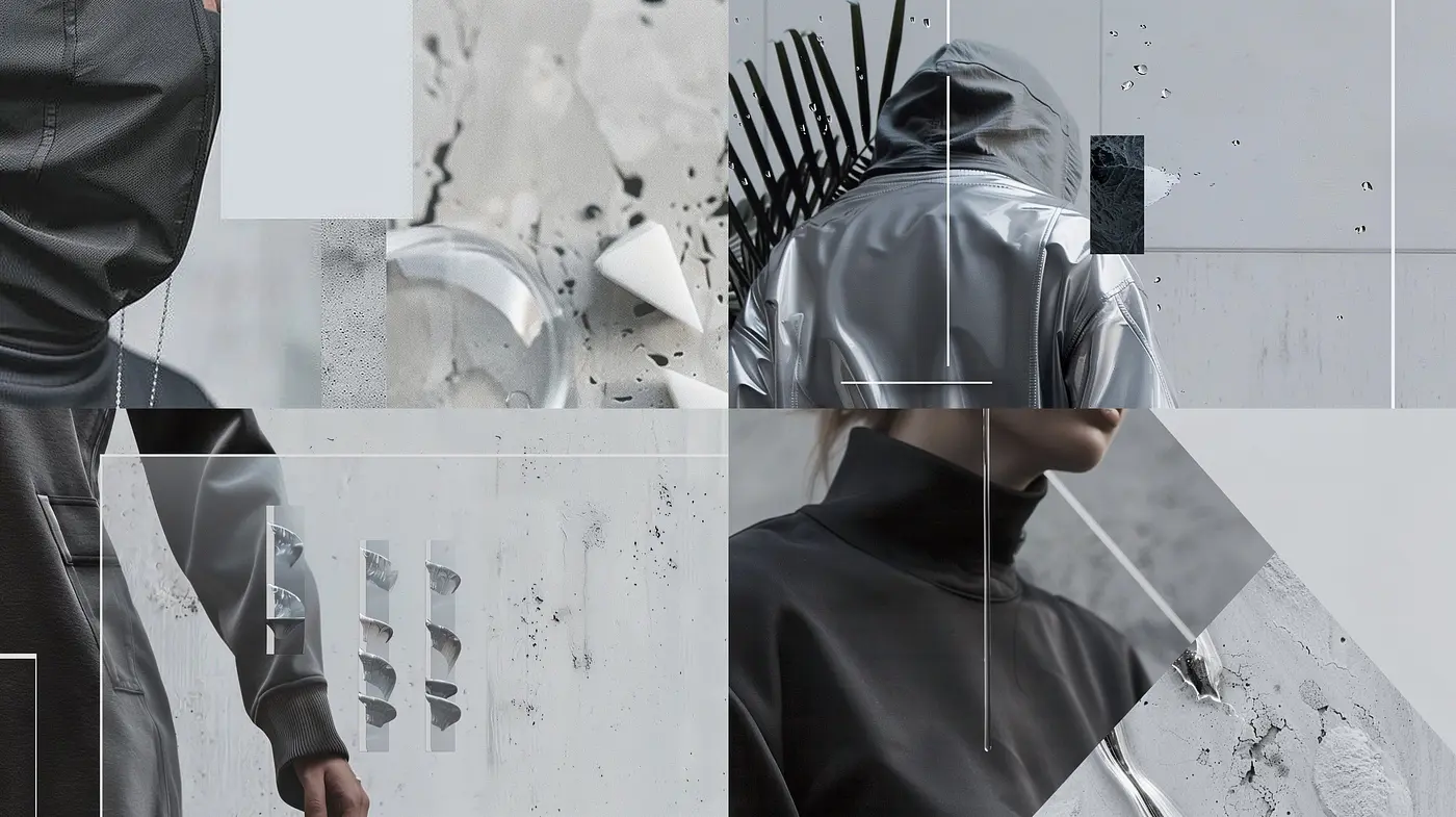 Monochromatic Silvers and Grays: A Study in Contemporary Abstract Textures - Midjourney sref style