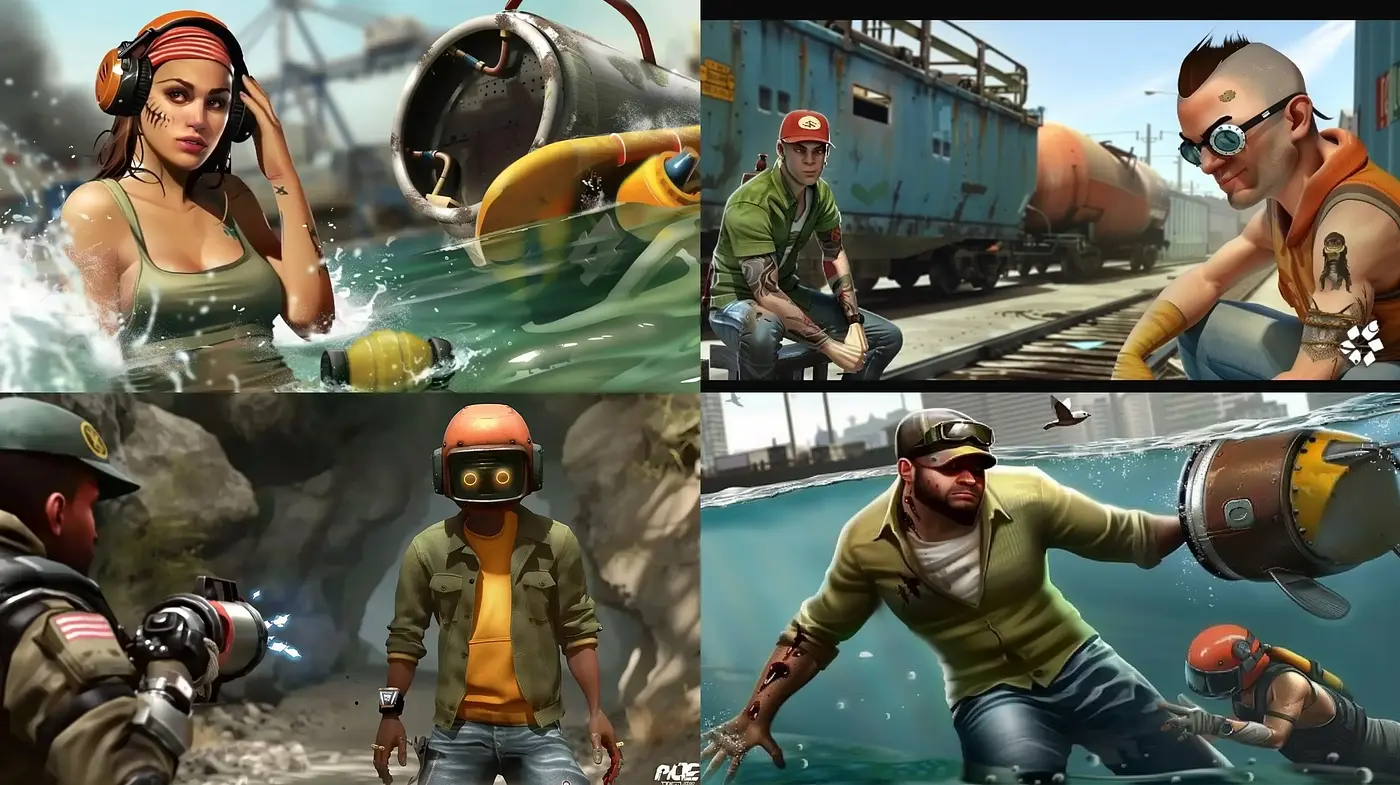 Cinematic Dive into a Stylized Thrilling Adventure - Midjourney sref style