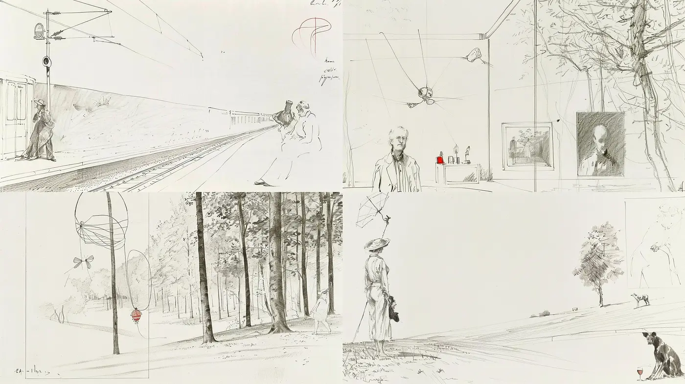 Whisper of Graphite: Intricate Monochrome Sketches with a Timeless Essence - Midjourney sref style