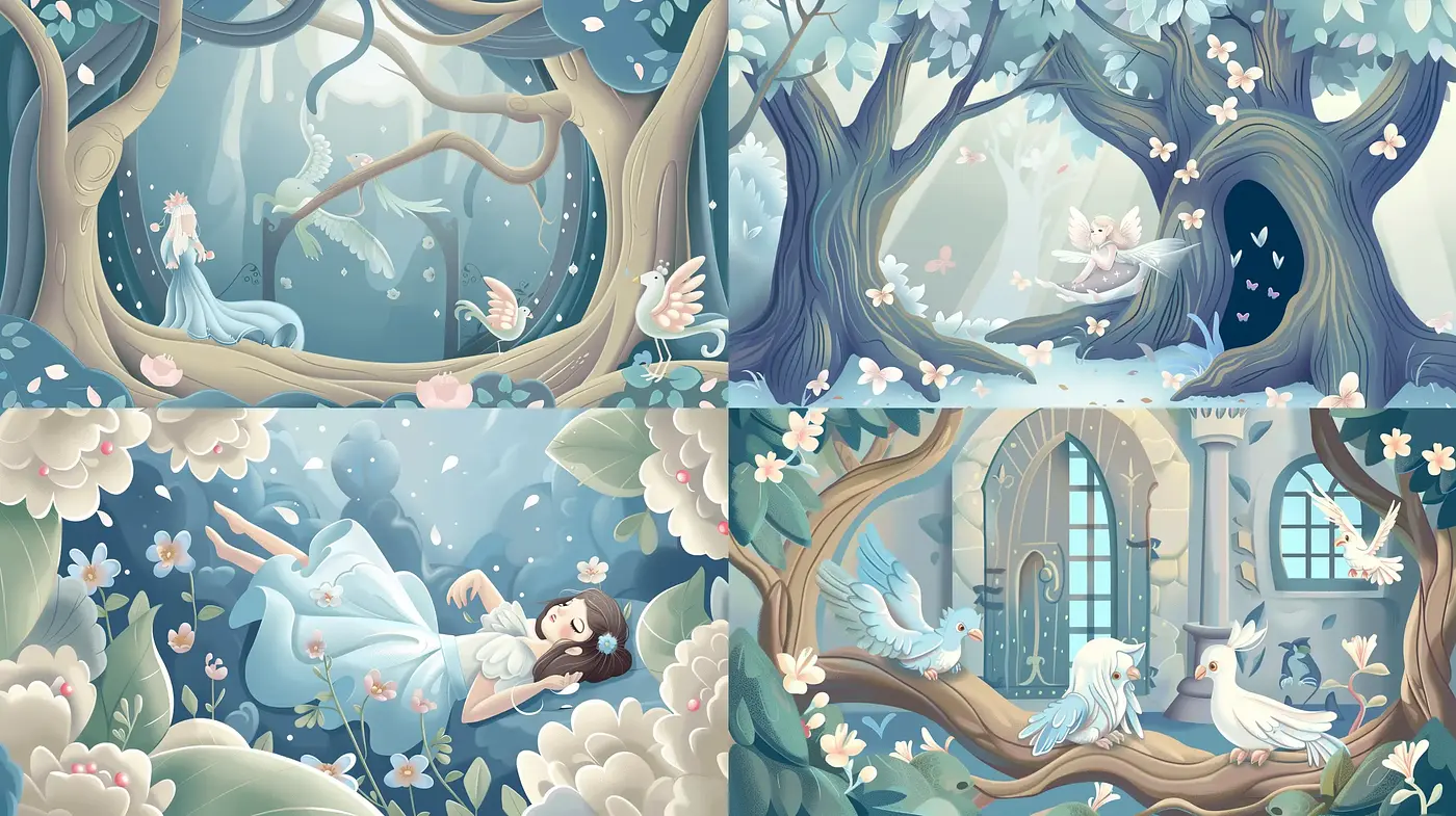 Enchanted Forest Whimsy: A Dreamlike Tapestry of Pastel Hues and Gentle Fantasy - Midjourney sref style
