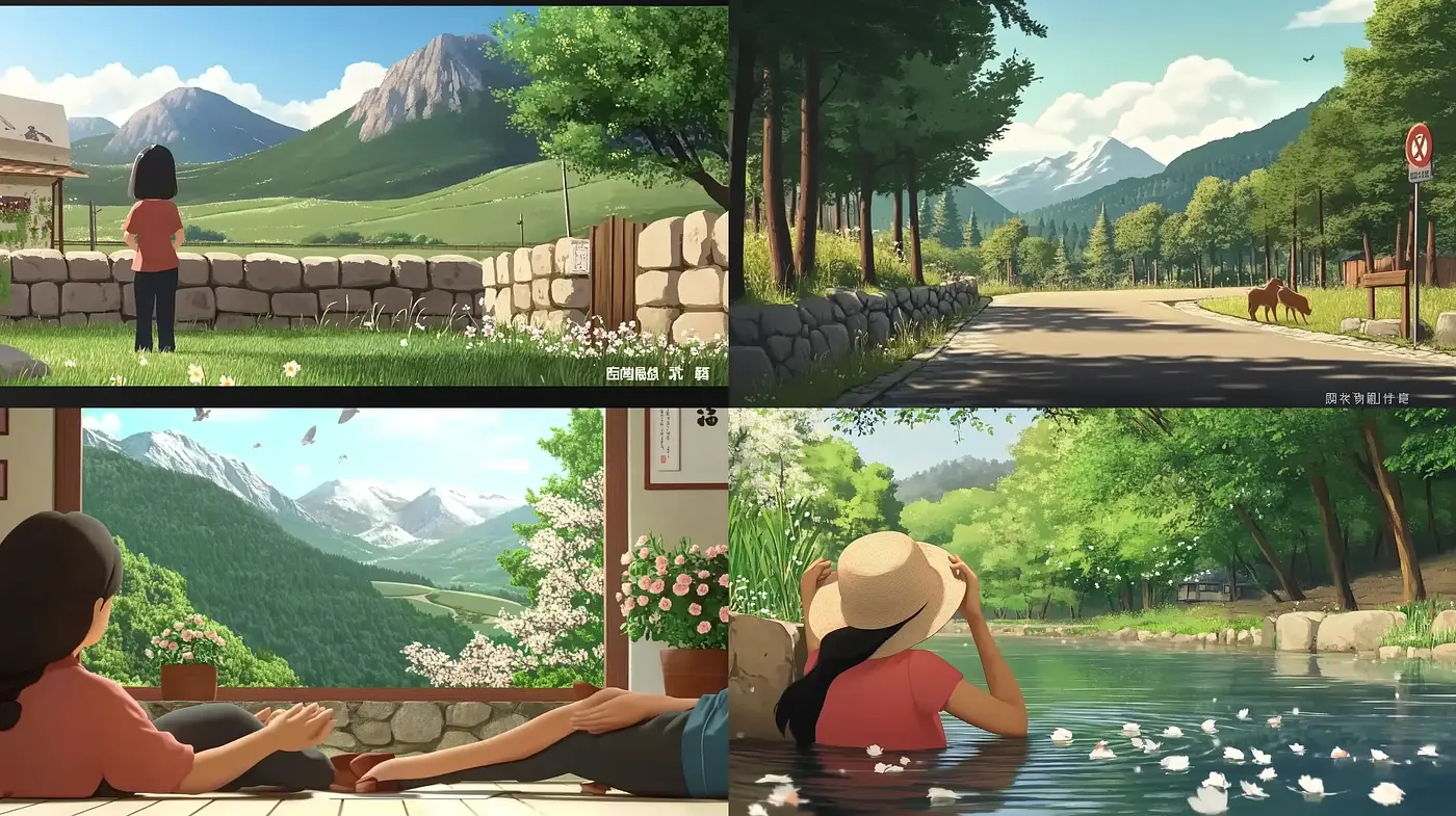 Idyllic Scenic Serenity with Anime Infusion - Midjourney sref style