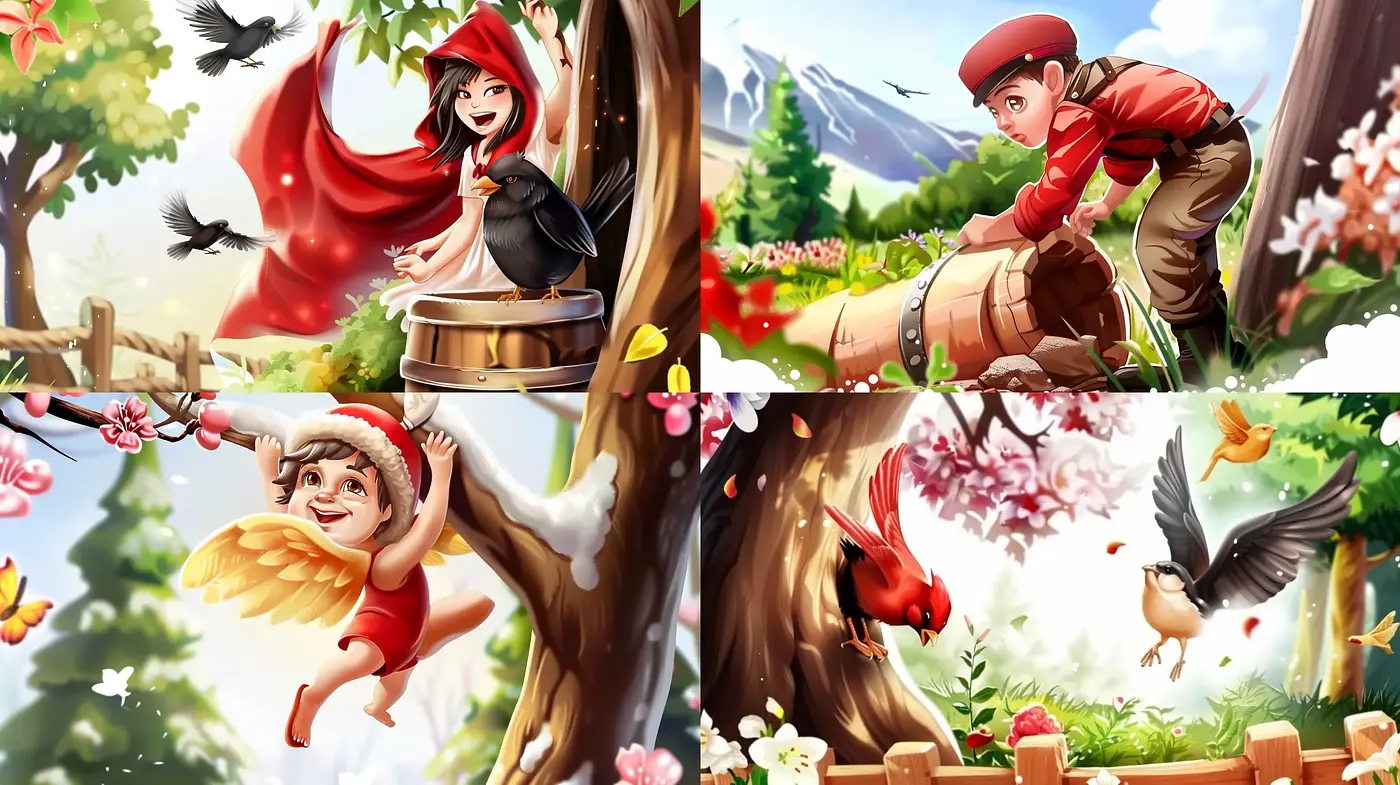 Whimsical Storybook Illustration with a Modern Digital Touch - Midjourney sref style