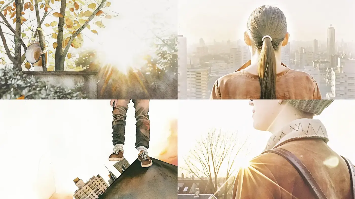 Soft and Dreamy Urban Reverie with Luminous Details - Midjourney sref style
