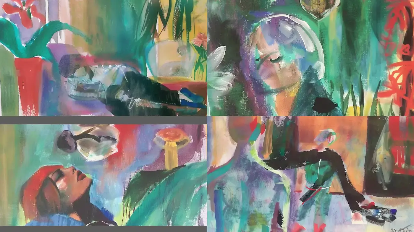 Expressive and Vibrant Abstract Imagery with a Dreamlike Quality - Midjourney sref style
