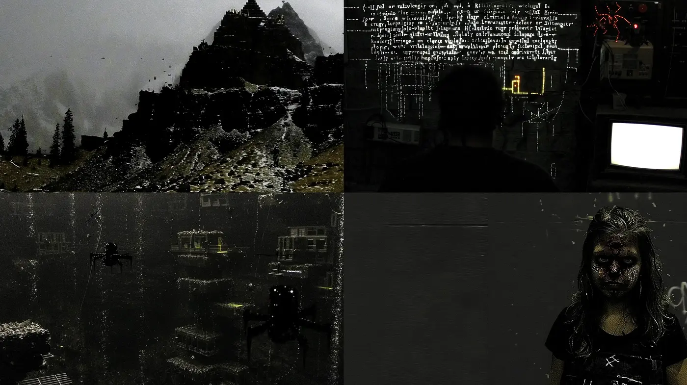 Mystic Nocturnal Hues: A Cohesive Exploration of Dark Tones and Textures - Midjourney sref style