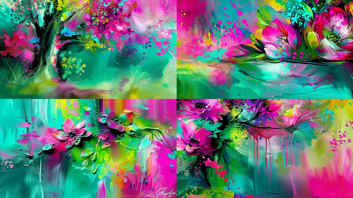 Vibrant Expression Through Energetic Brushwork and Luminous Color - Midjourney sref style
