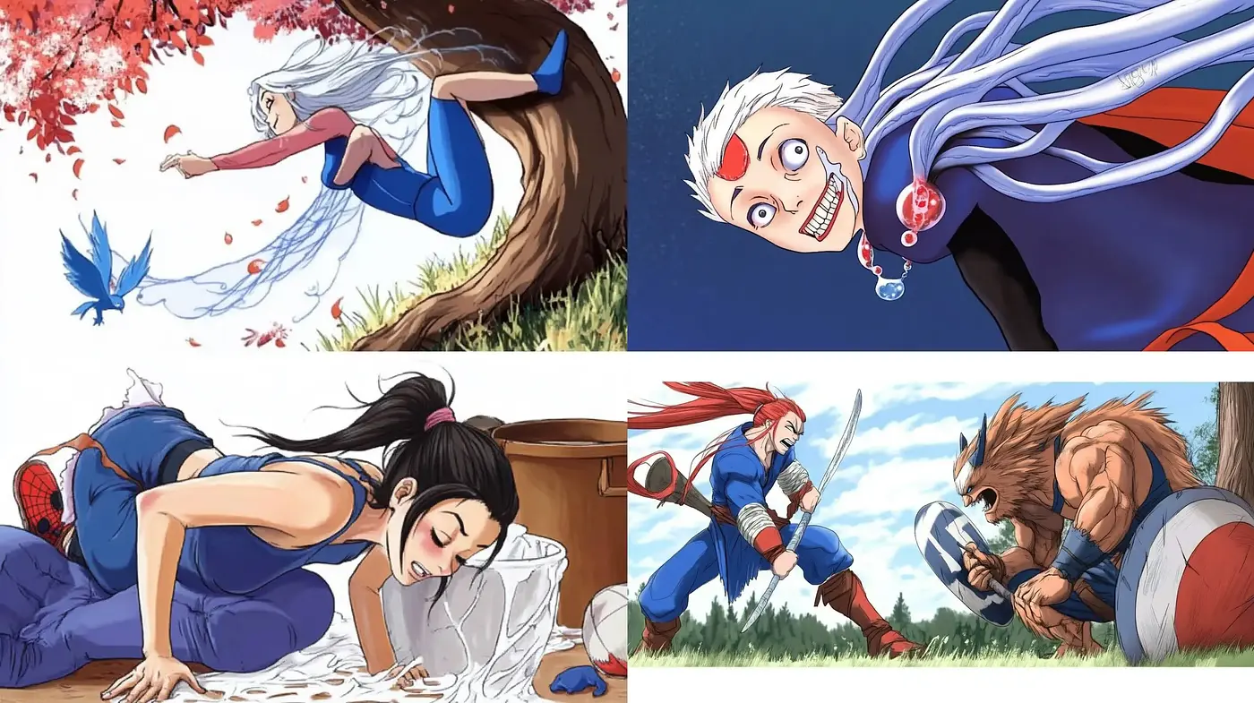 Energetic Anime Artistry: A Fusion of Dynamic Motion and Vivid Hues - Midjourney sref style