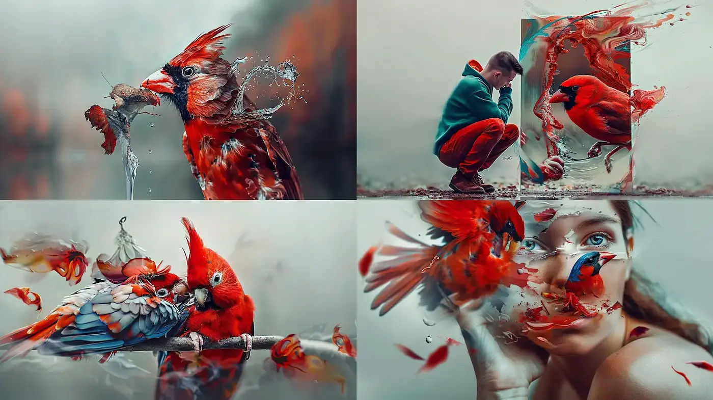 vibrant and surreal compositions with a dreamlike quality - Midjourney sref style