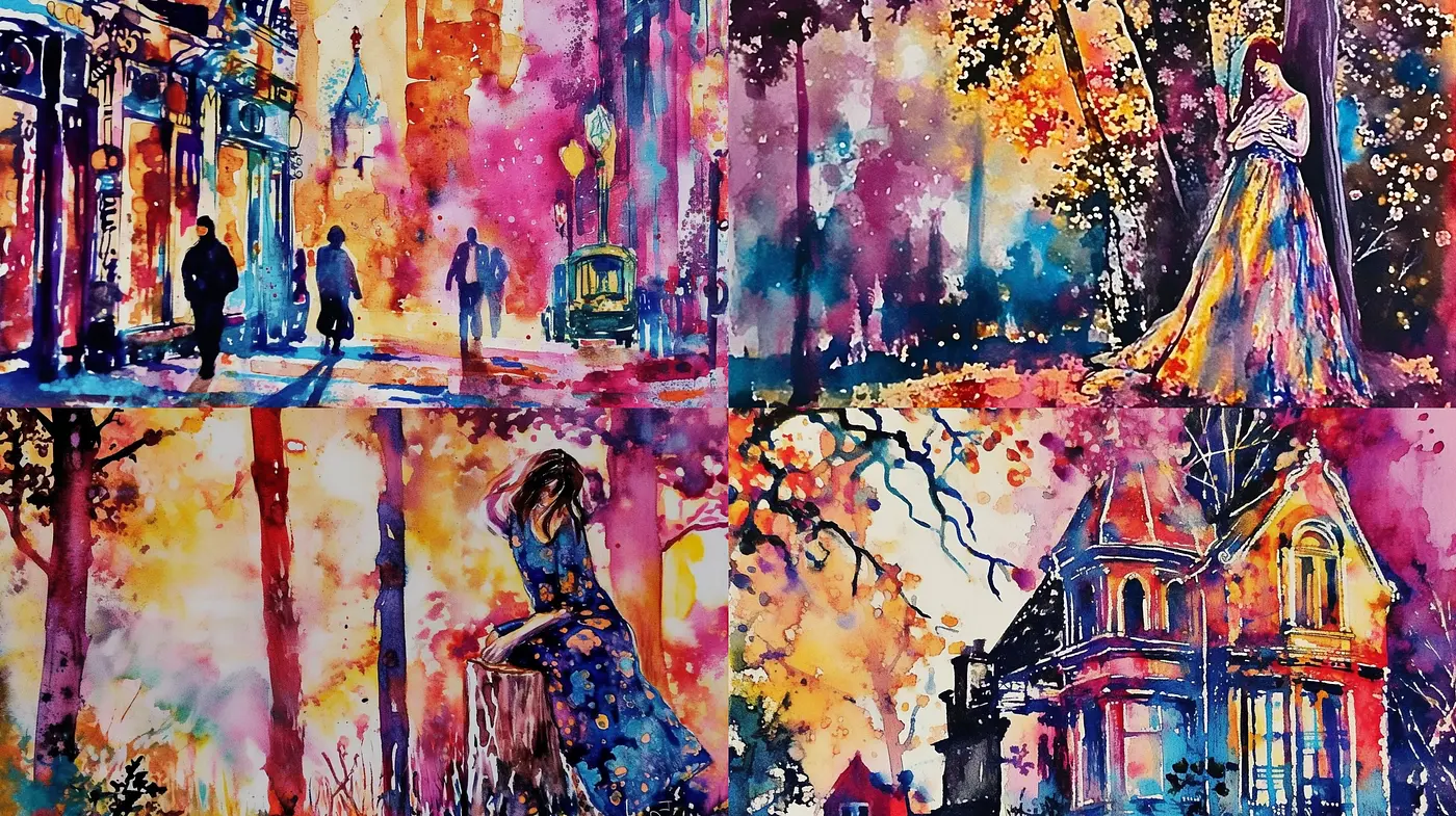 Vibrant Brushstroke Dreamscape: A Synthesis of Impressionist Ethereality and Expressionist Intensity - Midjourney sref style