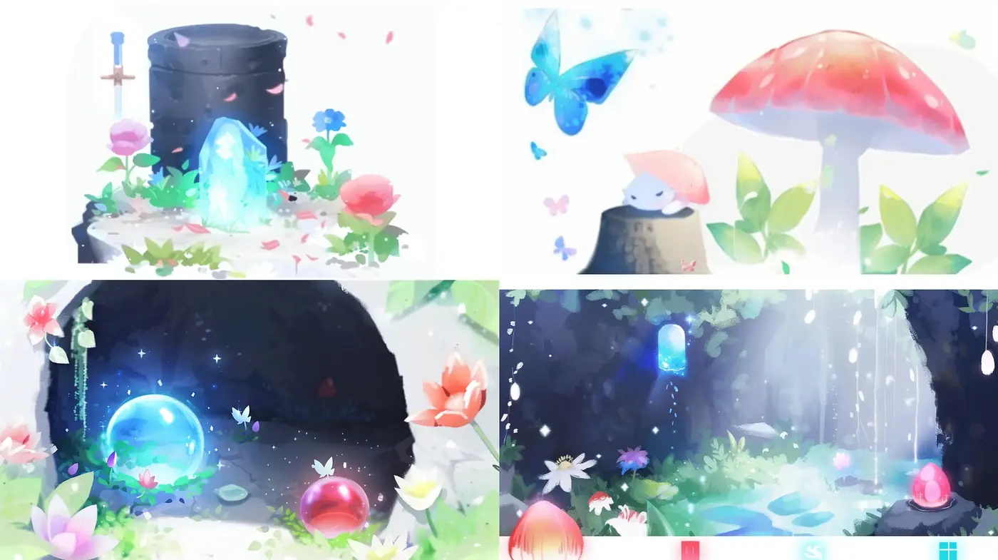 Whimsical Watercolor Fantasy Environments - Midjourney sref style