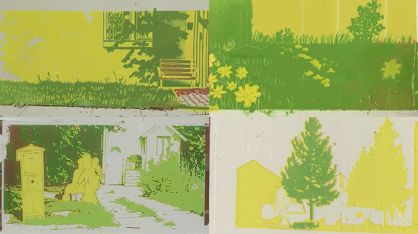 Sunlit Serenity in Simplified Silhouettes - Midjourney sref style