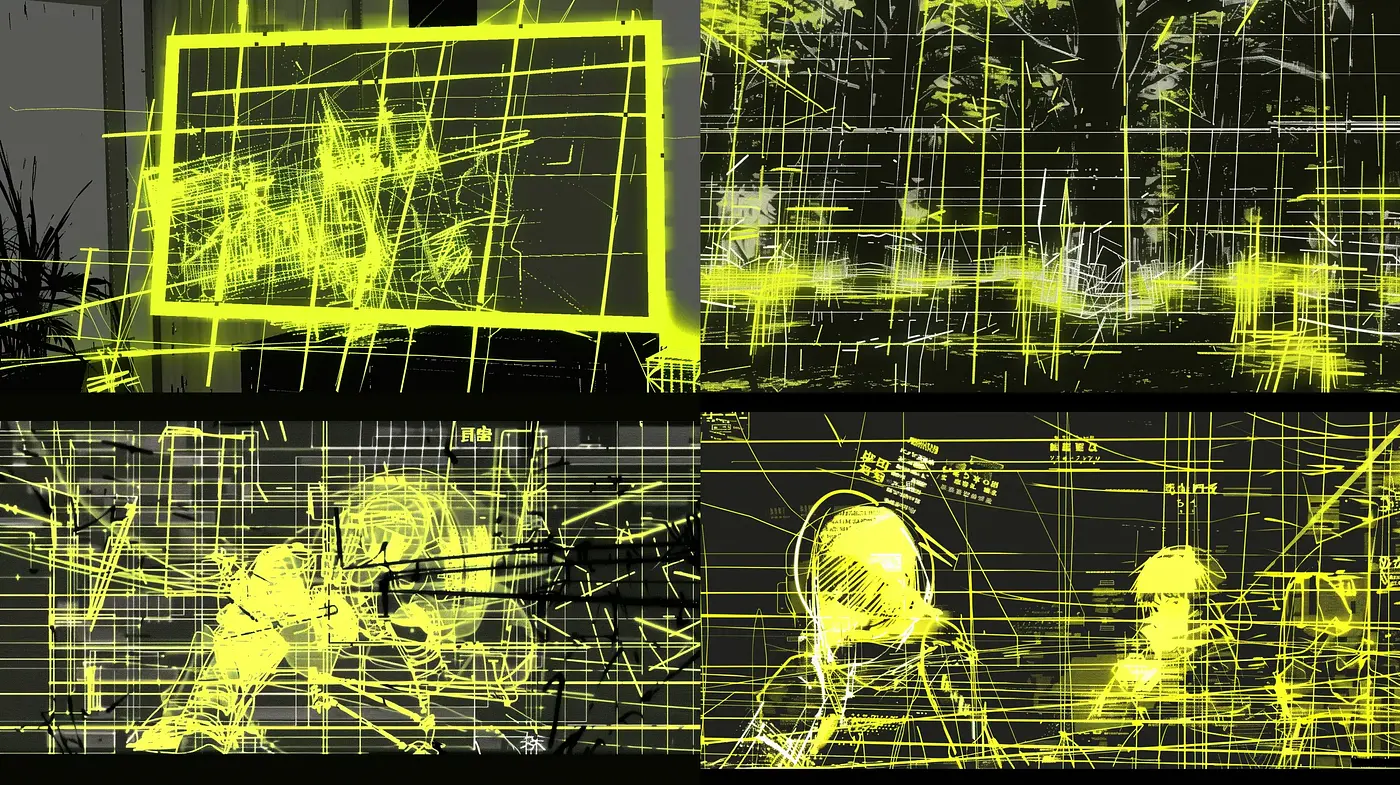 Neon Circuitry Abstract Expressionism - Midjourney sref style