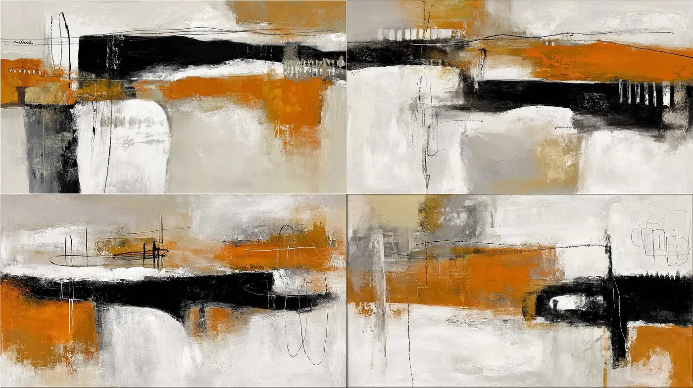 Abstract Expressionist Artwork with Bold Colors and Textured Layers - Midjourney sref style