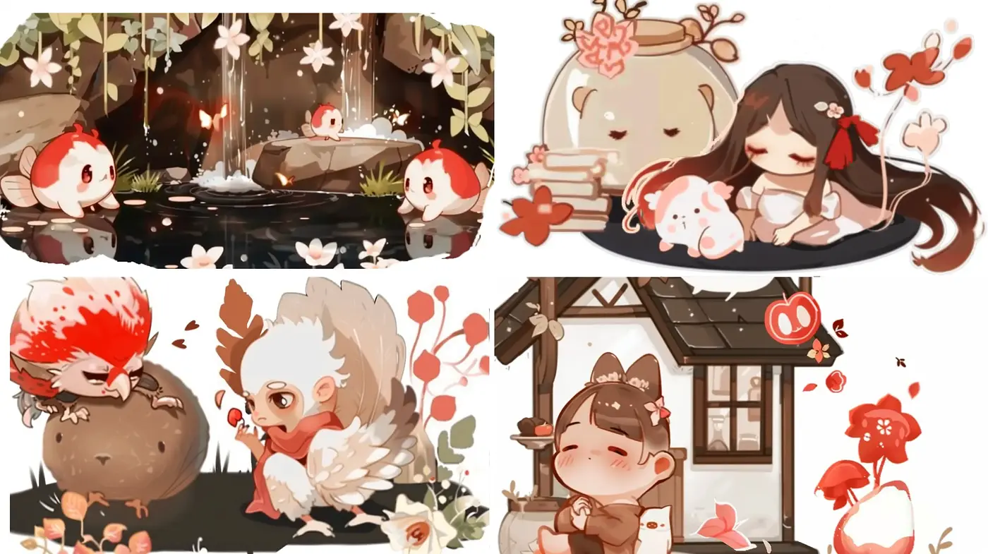 Warm and Whimsical Anime-inspired Storybook Illustrations - Midjourney sref style