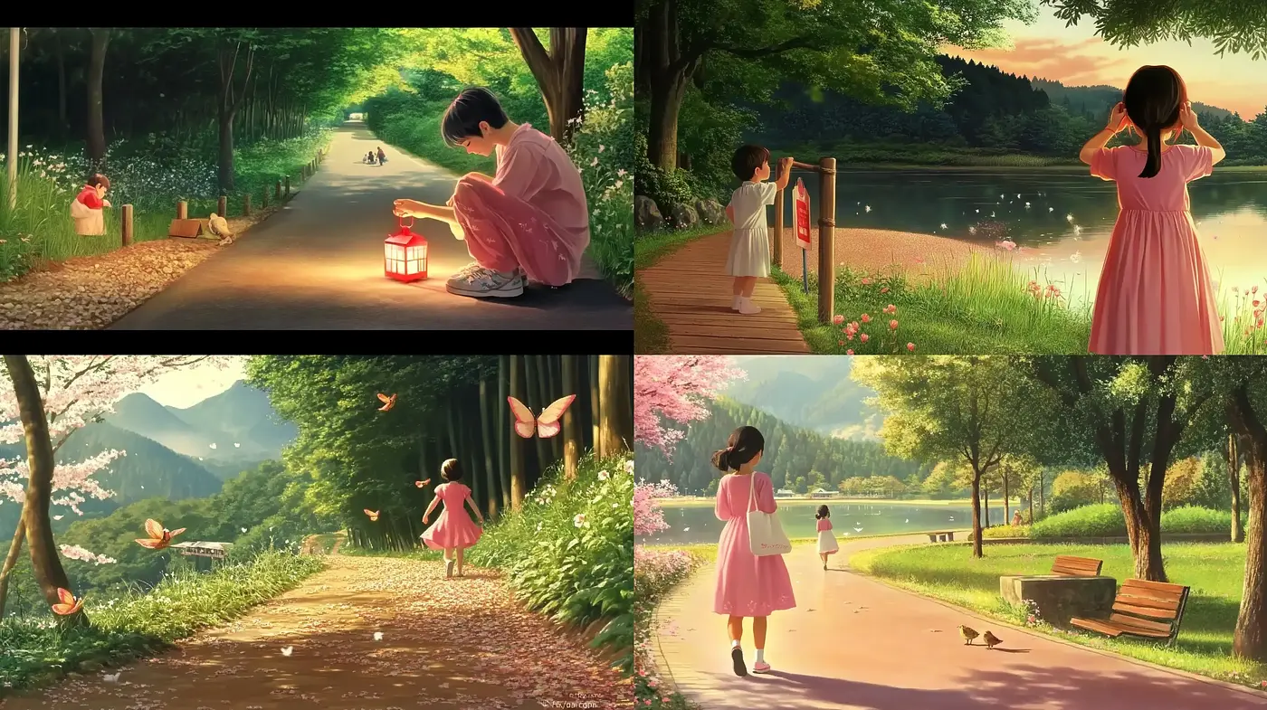 Idyllic Serenity: A Study in Lush Anime-inspired Environments and Ethereal Lighting - Midjourney sref style