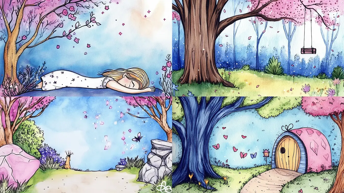 Whimsical Watercolor Wonderland: A Dreamlike Fusion of Nature and Fantasy - Midjourney sref style
