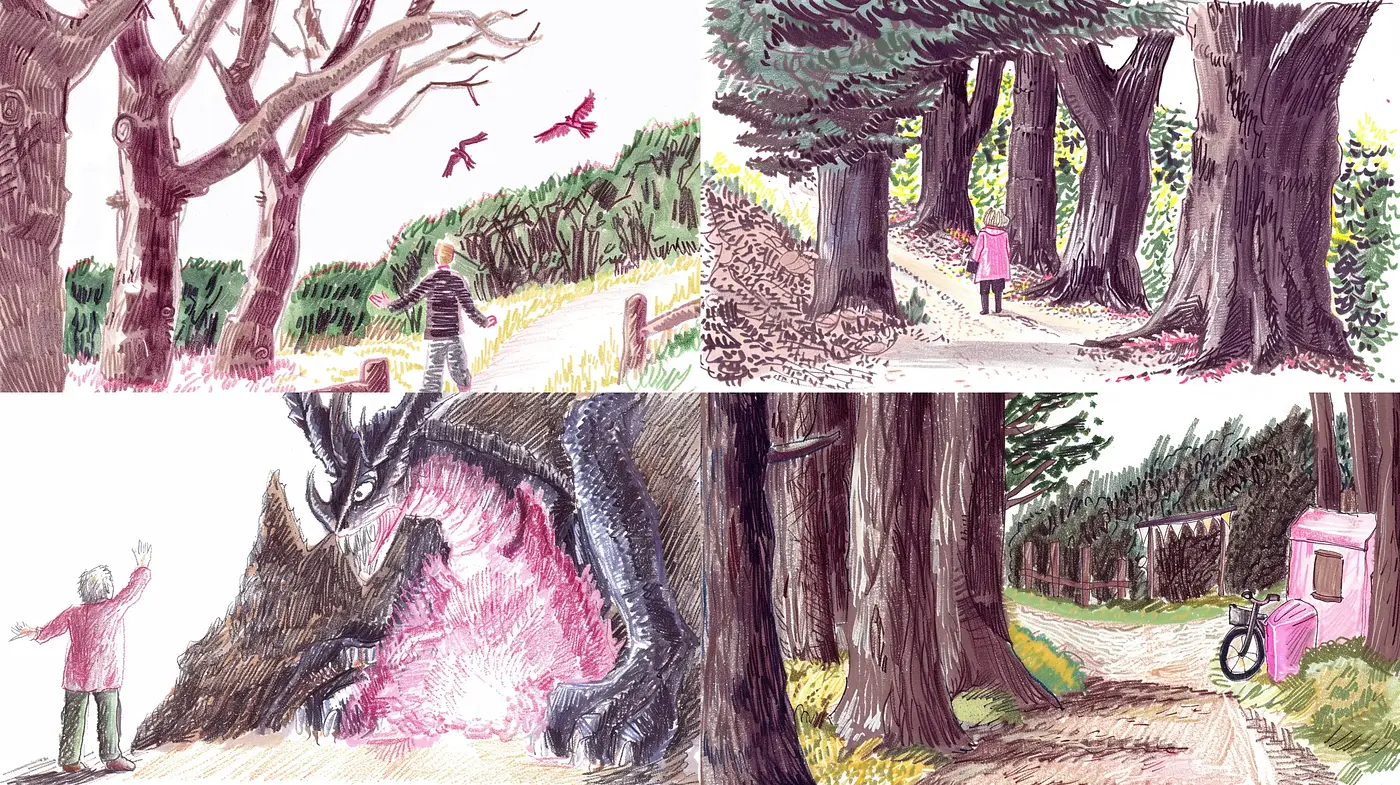 Whimsical Natural Echoes with a Hand-drawn Essence - Midjourney sref style