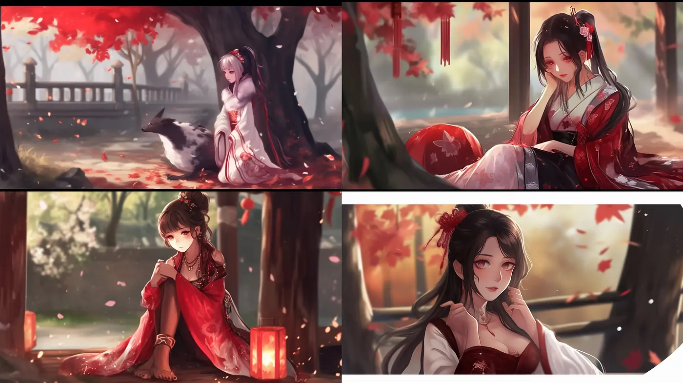 Ethereal Autumn Elegance: A Consistent Fusion of Anime-Inspired Grace and Seasonal Hues - Midjourney sref style