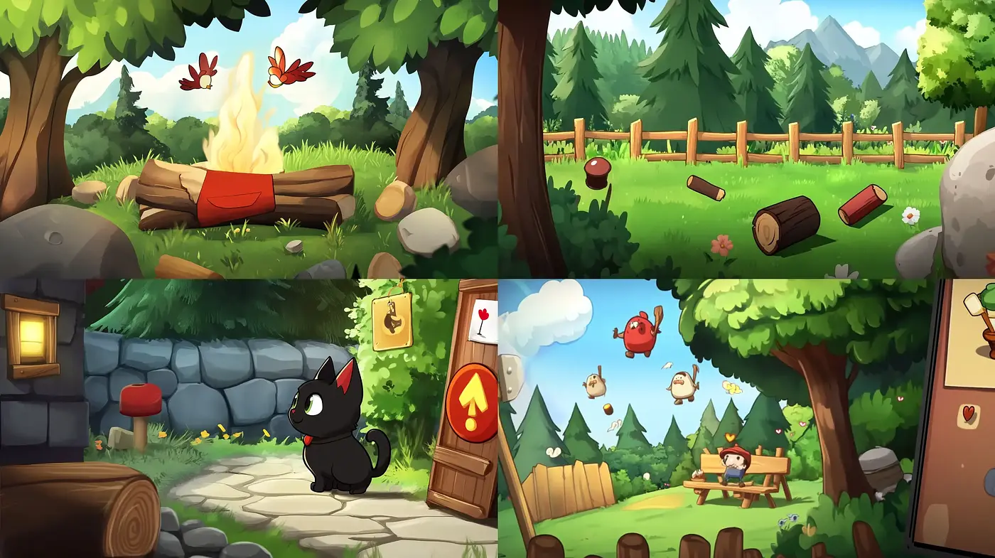 Charming Storybook Illustration Ensemble - Midjourney sref style