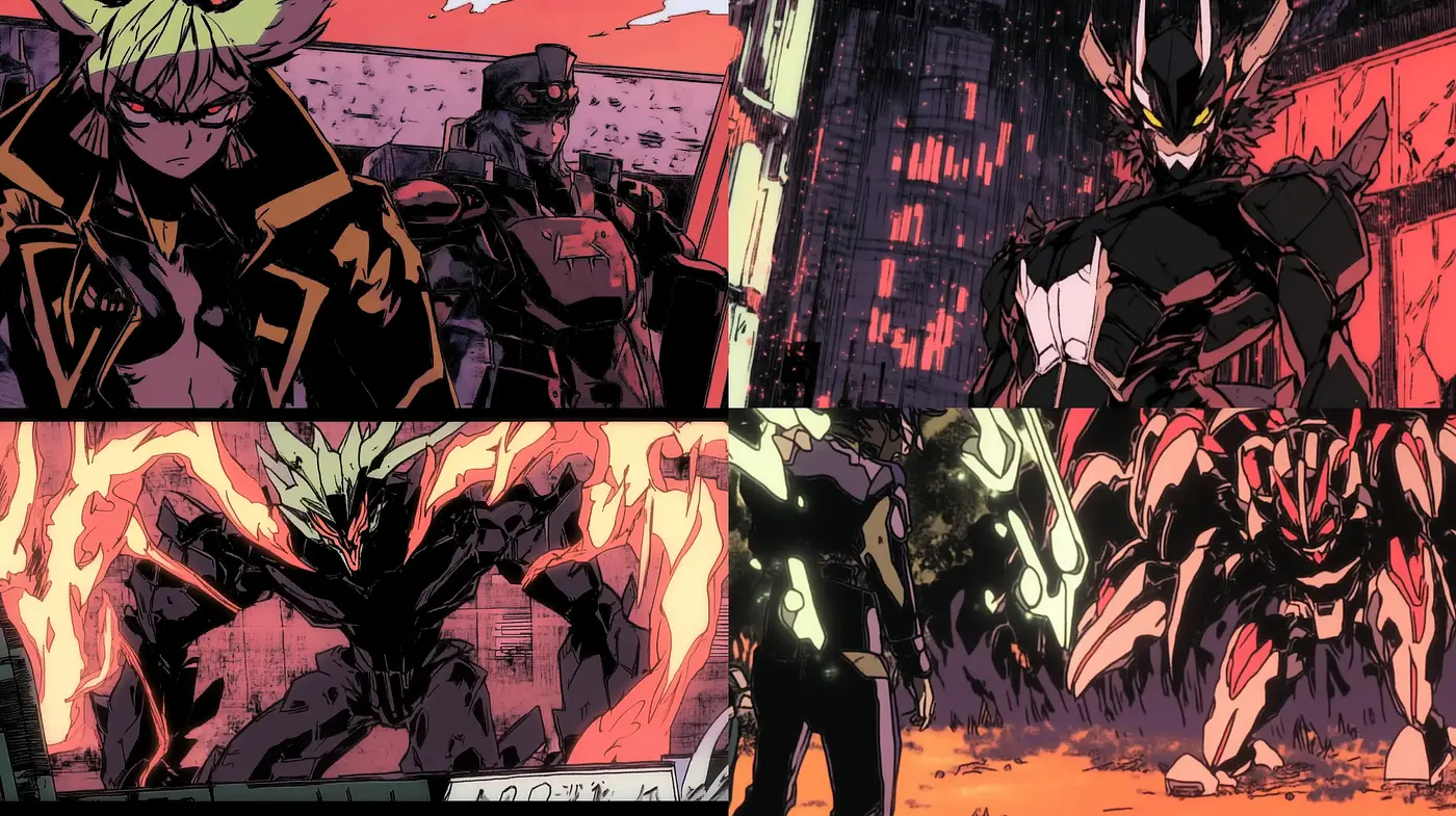 Dynamic Graphic Novel Illustration with a Cyberpunk Resonance - Midjourney sref style