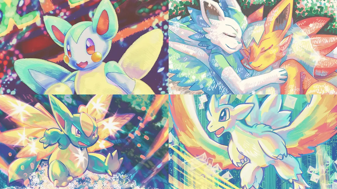Ebullient Anime-Inspired Vivacity with A Dynamic Spectrum Brushwork - Midjourney sref style