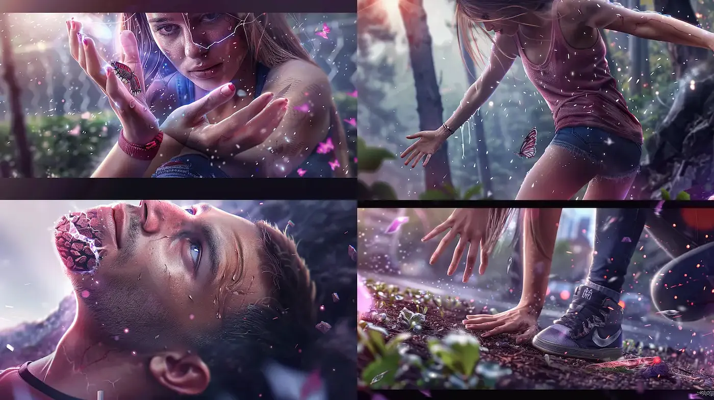 Surreal and ethereal imagery with a focus on organic forms and emotional expressions - Midjourney sref style