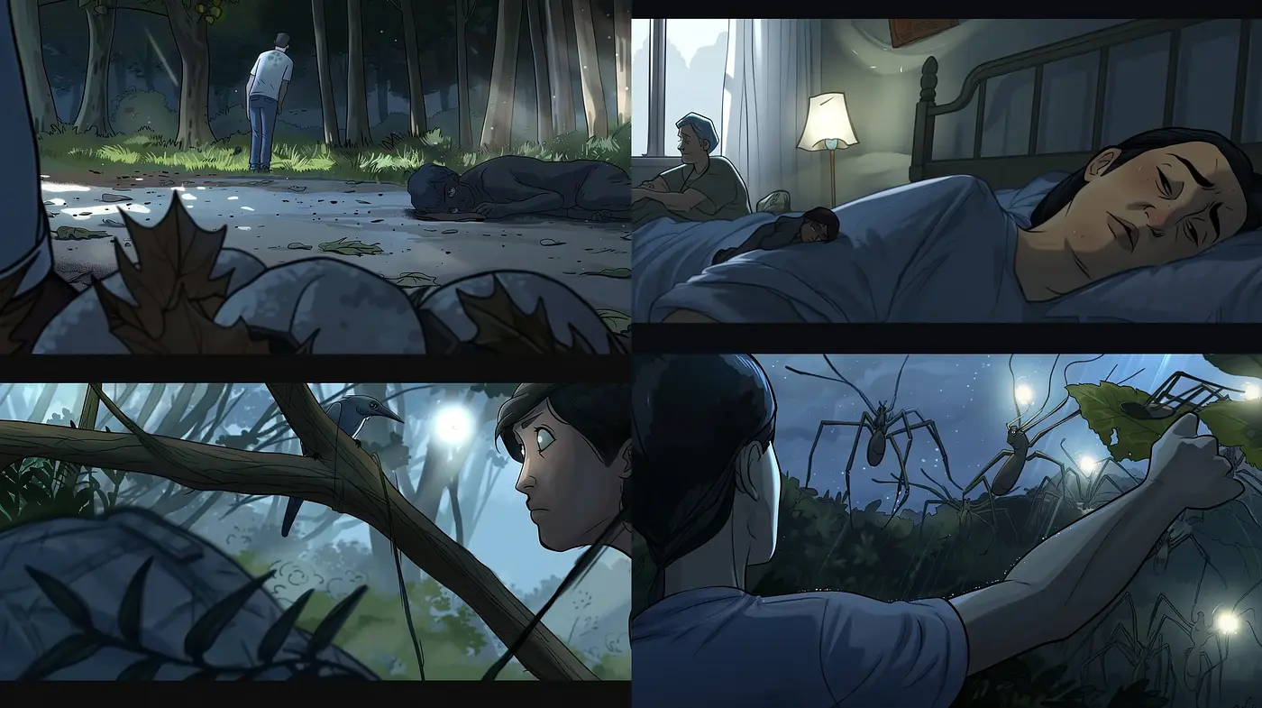 Nocturnal Serenity in Graphic Novel Artistry - Midjourney sref style