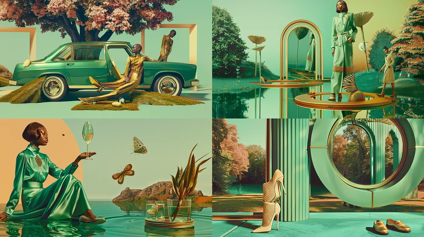 Surreal Retrofuturism in a Pastel Dreamscape - Midjourney sref style