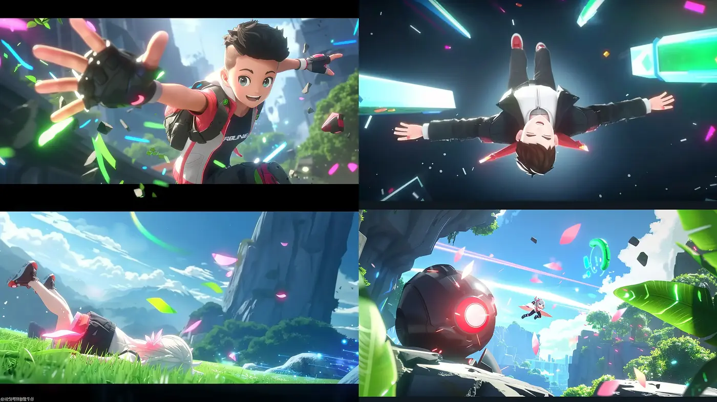 Dynamic Futuristic Animation in Luminous Environments - Midjourney sref style