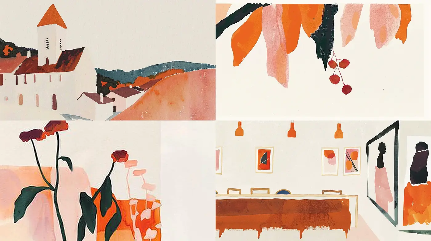 Contemporary Abstract Expression with Warm Minimalistic Tones - Midjourney sref style